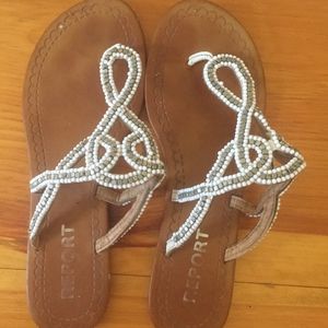 White Goddess Slip on Sandals
